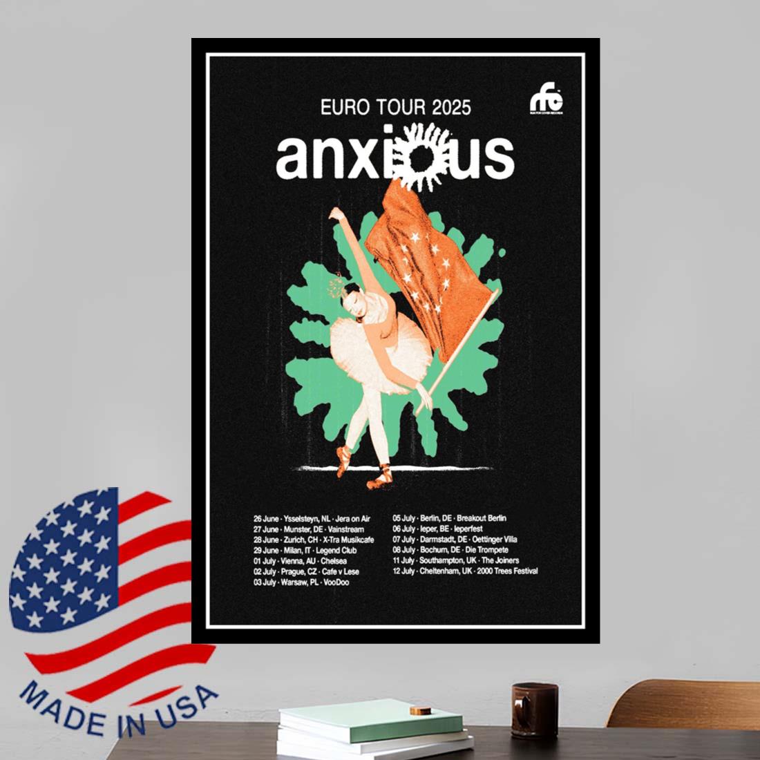 Anxious Euro Tour 2025 Poster