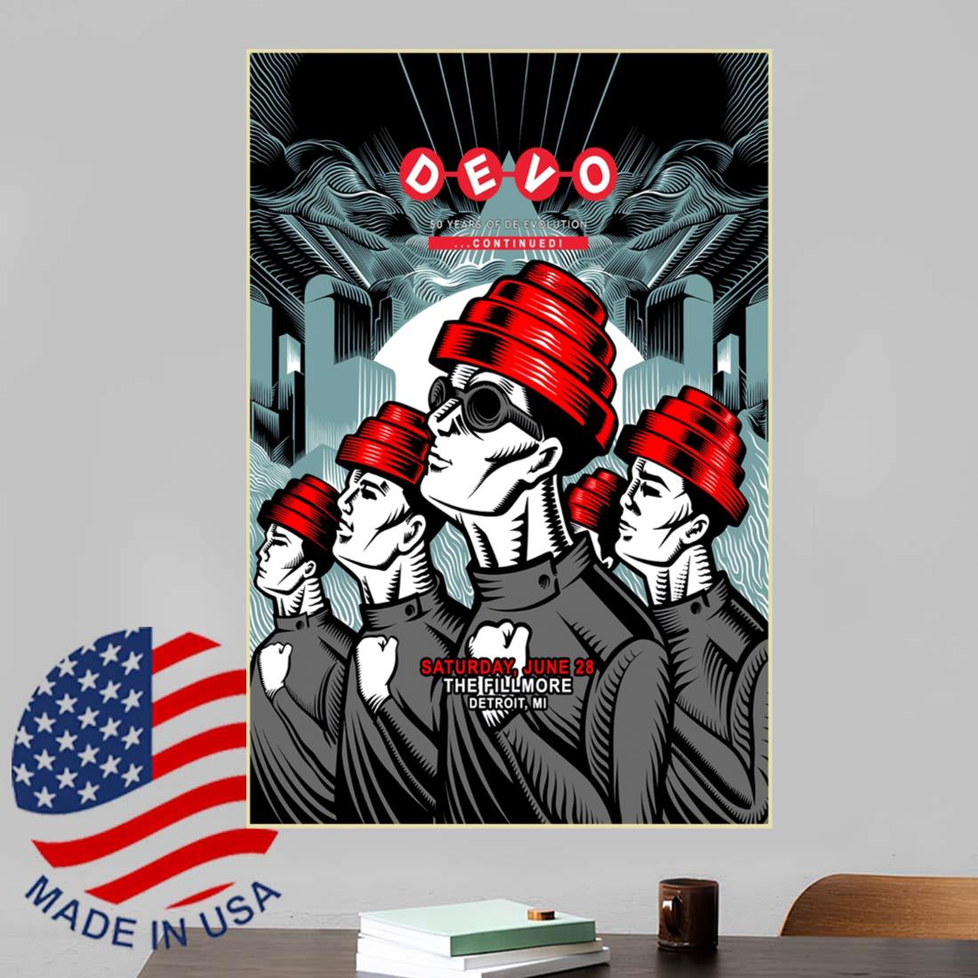 Devo Poster The Fillmore Detroit MI Jun 28 2025 Poster