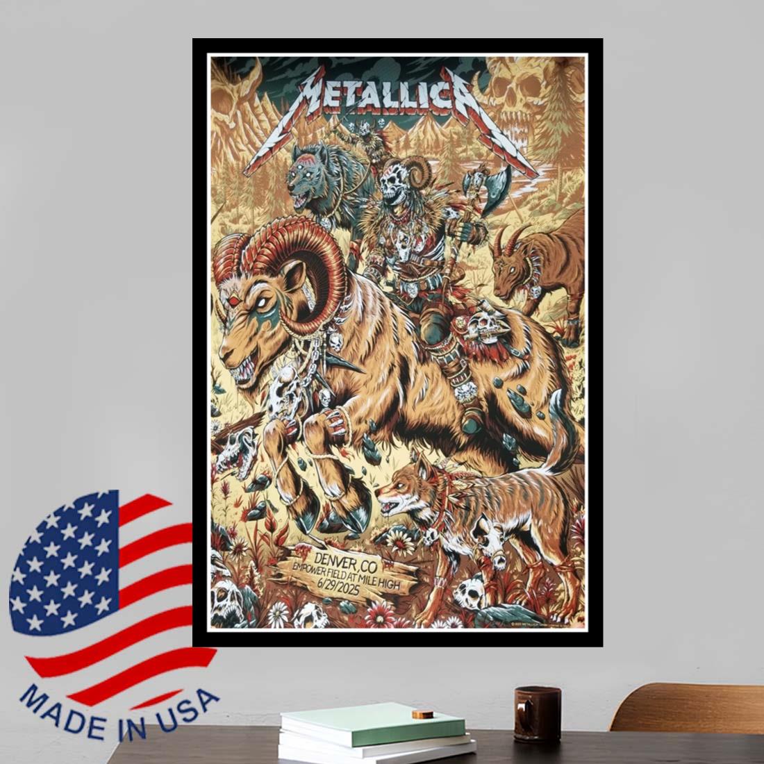 Metallica Empower Field at Mile High Denver CO June 29 2025 Tour Poster