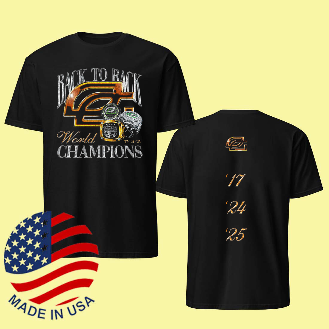 Optic Gaming Back-To-Back Champs Tee