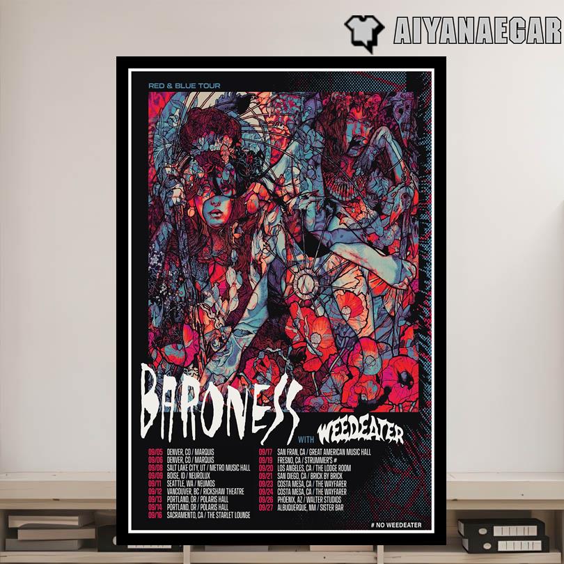 2025 North America Tour Poster – Baroness Red & Blue