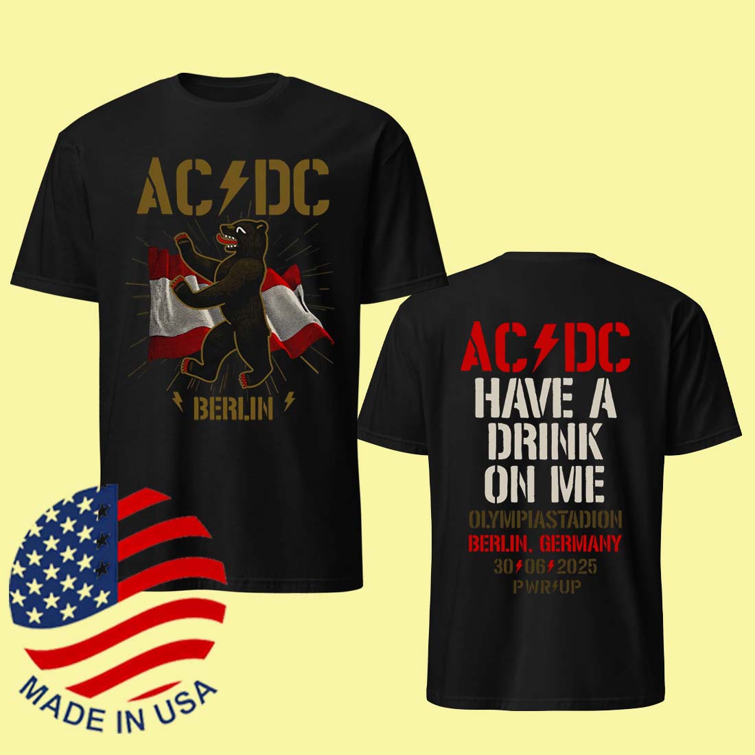 ACDC June 30 2025 Berlin Event Tour Tee