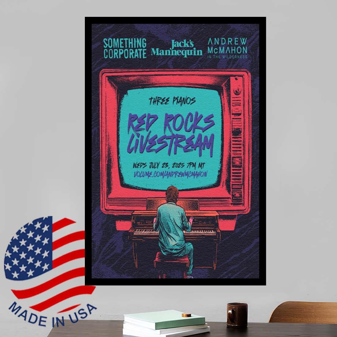 Andrew McMahon Poster Red Rocks Amphitheatre in Morrison, CO July 23 2025