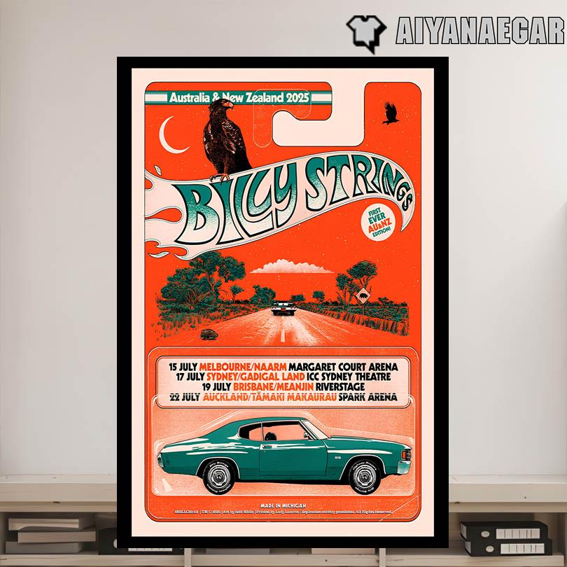 Billy Strings Australia & New Zealand Tour 2025 Poster