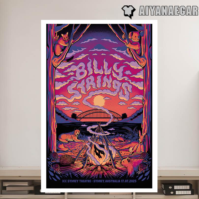Billy Strings Poster – Live in Sydney ICC Theatre July 17 2025