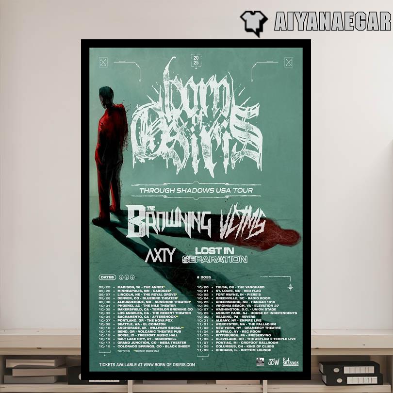 Born Of Osiris Through Shadows USA Tour 2025 Poster