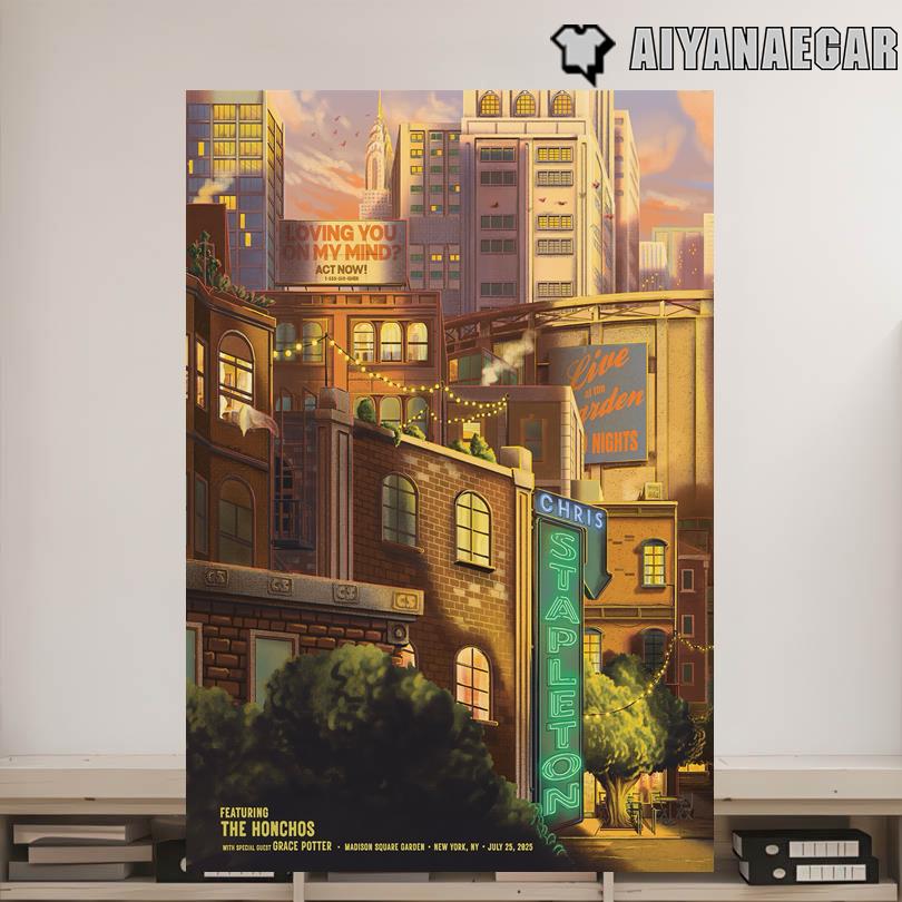 Chris Stapleton Concert Poster New York City Jul 2025 MSG