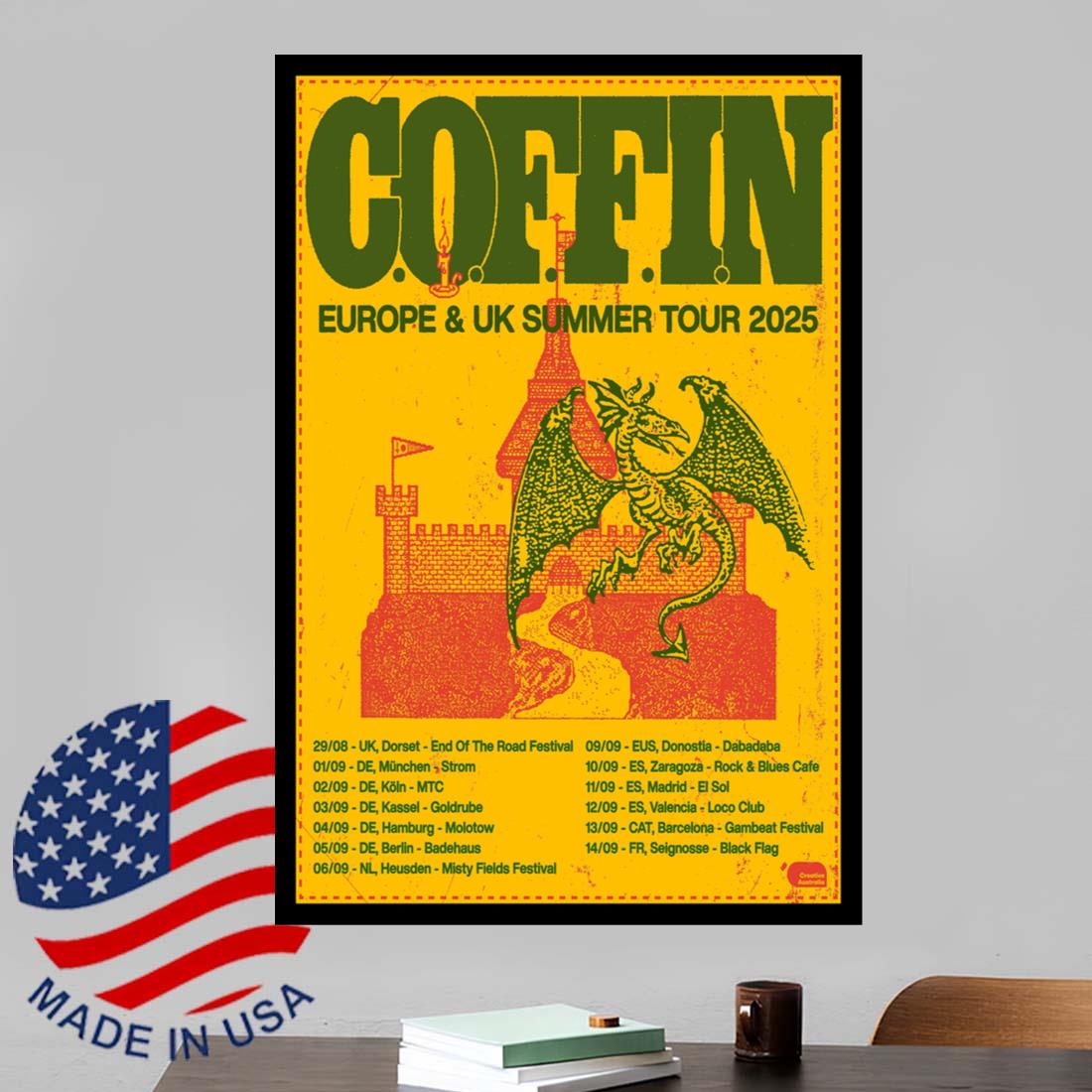 C.O.F.F.I.N Europe & UK Summer Tour 2025 Poster