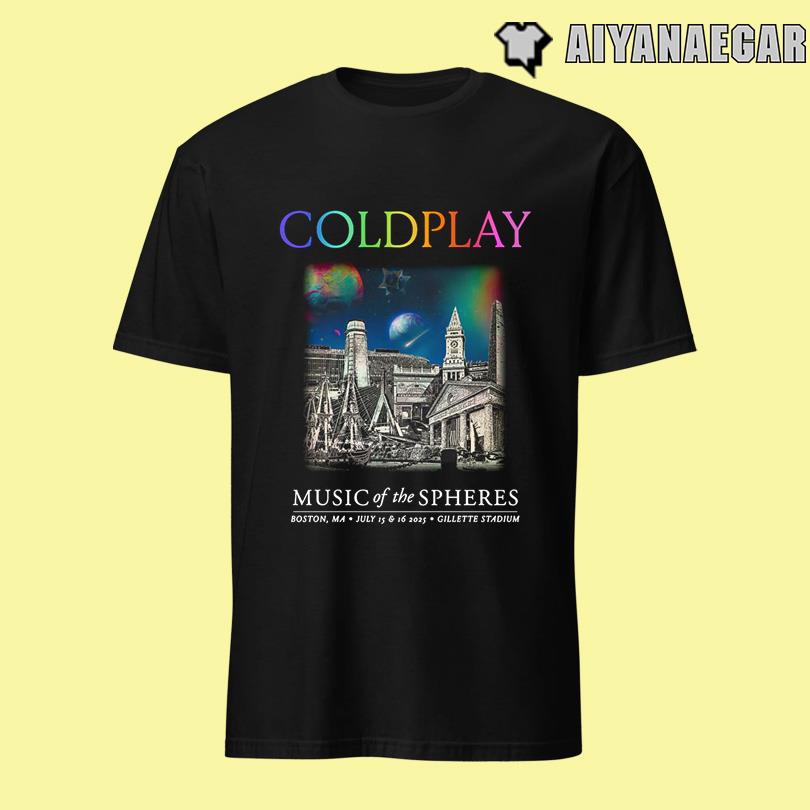 Coldplay July 15-16 2025 Boston Music Of The Spheres T Shirt