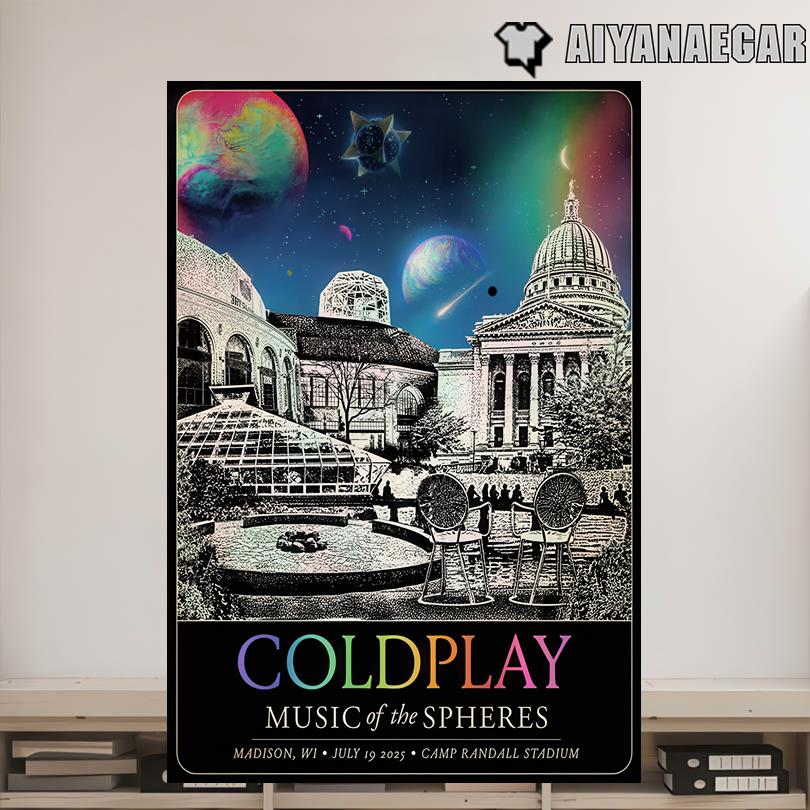Coldplay Live Tour Camp Randall Stadium Madison WI July 19 2025 Poster