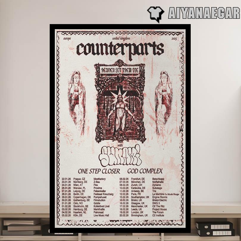Counterparts UK & EU Tour 2025 Poster
