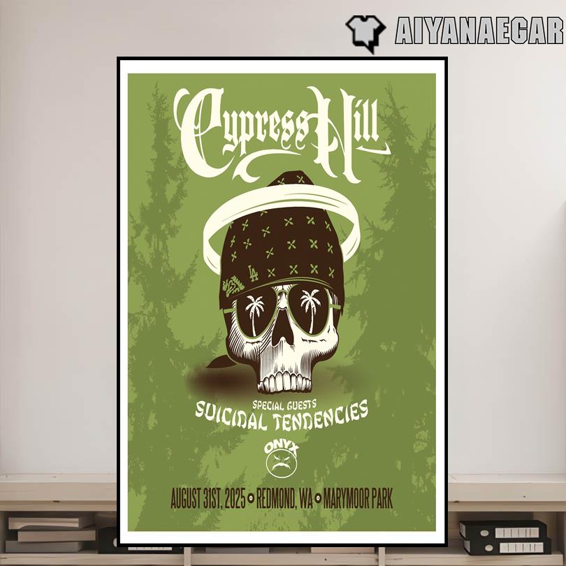 Cypress Hill 2025 Tour Poster – Redmond Show – August 31 – Marymoor Live