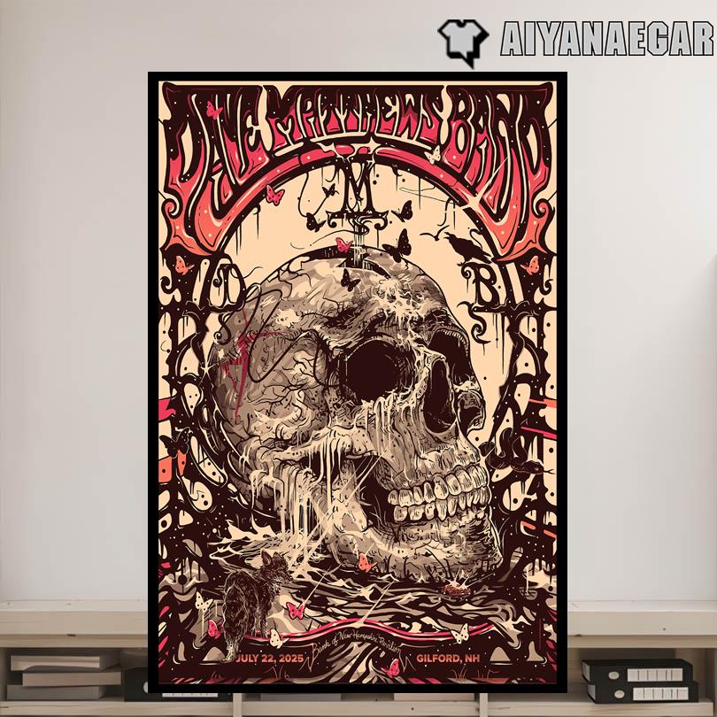 Dave Matthews Band Live Tour BankNH Pavilion Gilford NH July 22 2025 Poster