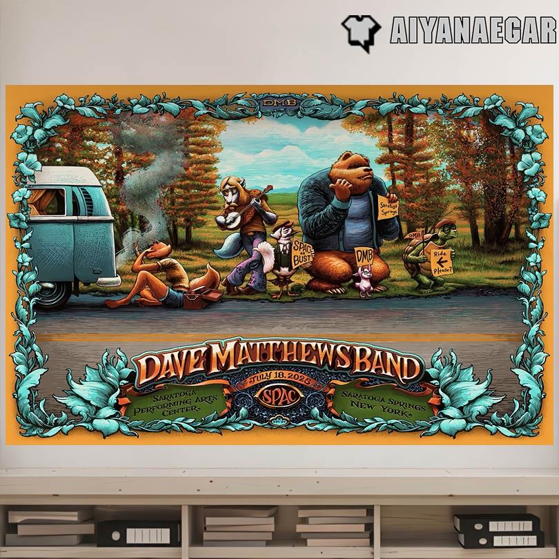 Dave Matthews Band Live Tour July 18 2025 Saratoga Springs NY Poster