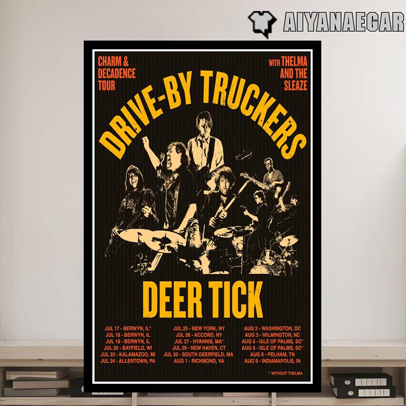 Drive-By Truckers Poster – Charm and Decadence Tour 2025