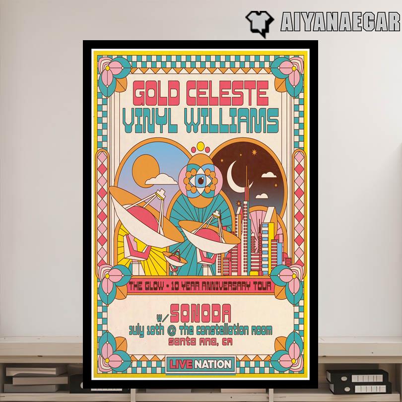 Gold Celeste Concert Poster – July 10 2025 – Santa Ana California