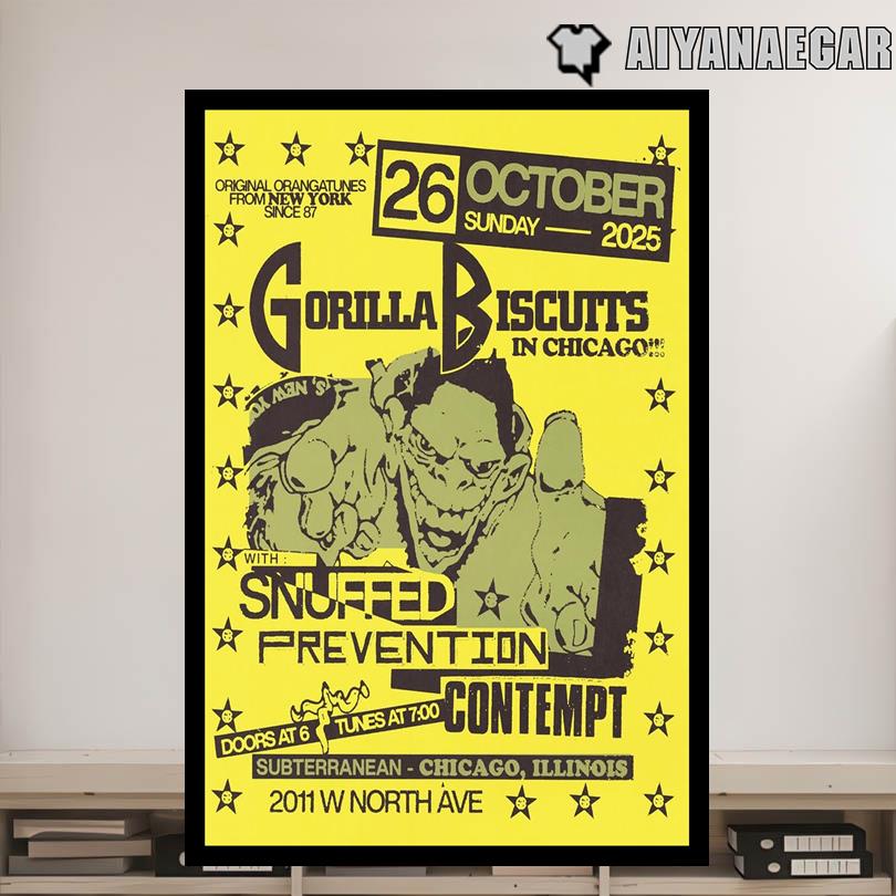 Gorilla Biscuits Concert Event Chicago IL October 26 2025 Poster