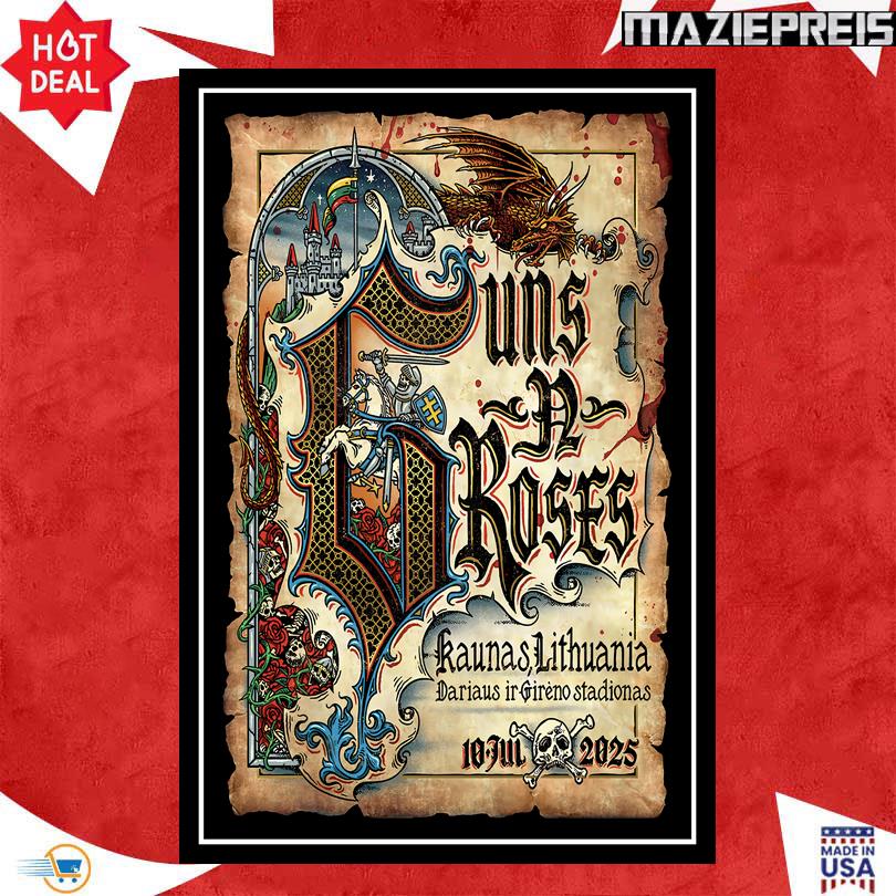 Guns N\' Roses Kaunas July 10 2025 Poster