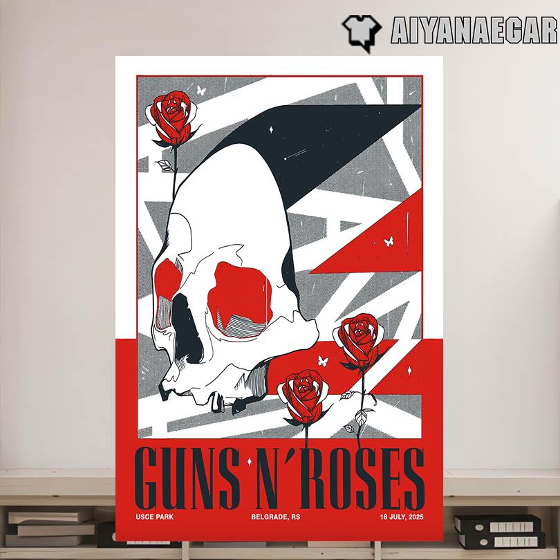Guns N Roses Tour July 18 2025 USCE Park Belgrade RS Poster