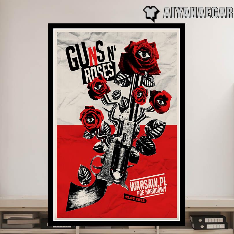 Guns N\' Roses Tour Poster – July 12 2025 Warsaw PL