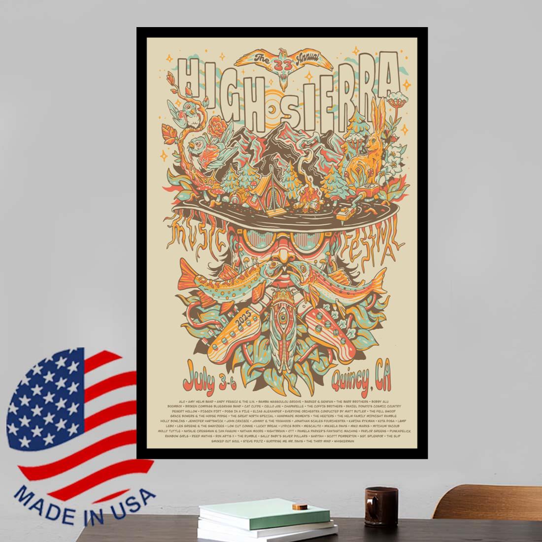 High Sierra Music Festival July 3-5 2025 Quincy CA Poster