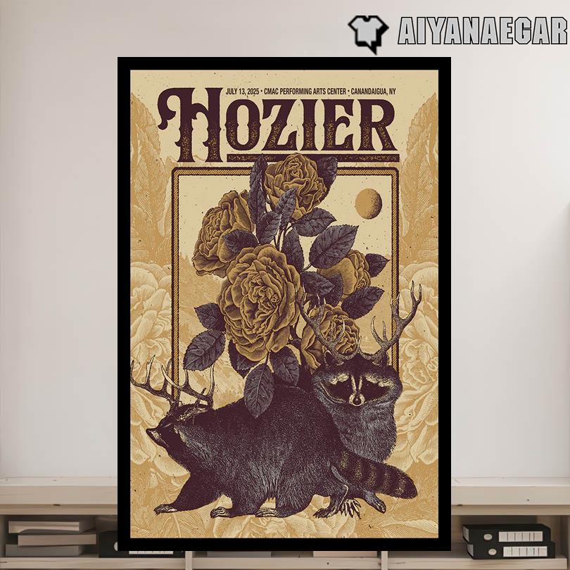 Hozier Poster – July 13 2025 Tour Stop in Canandaigua, NY