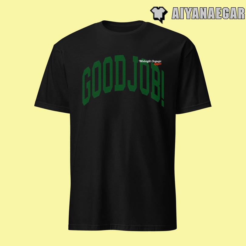 midnight organic VARSITY GOOD JOB sHIRT