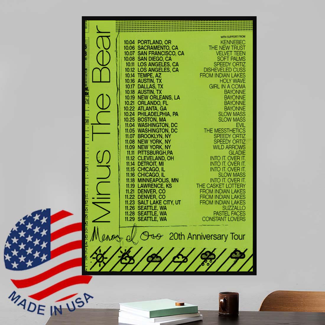Minus the Bear Tour 2025 Concert Poster