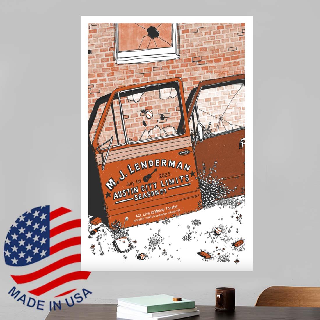 M.J. Lenderman Poster ACL Live At Moody Theater In Austin TX Jul 1 2025
