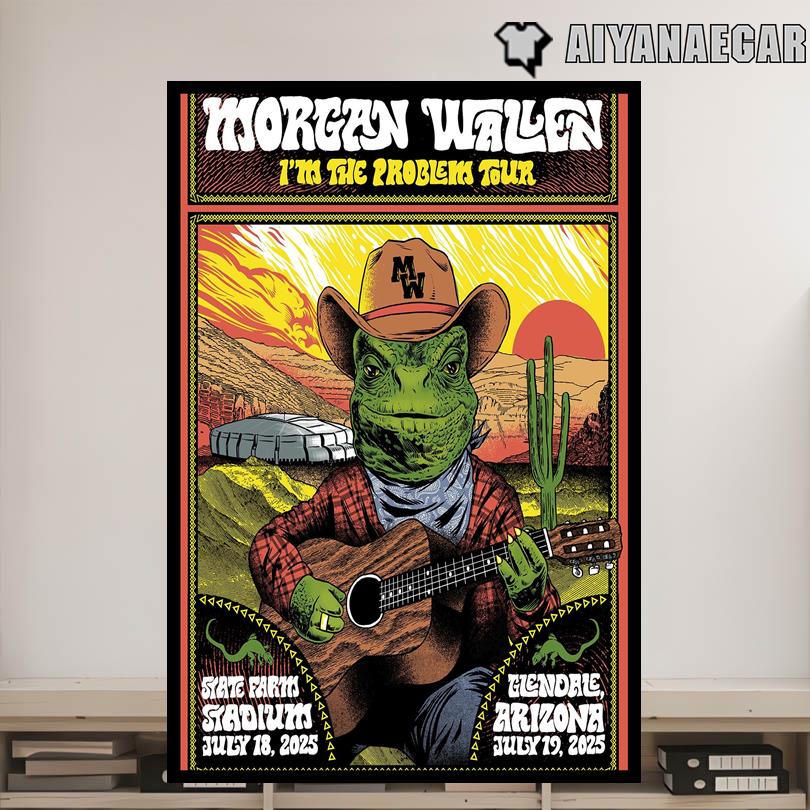 Morgan Wallen Live Tour Glendale AZ July 18 19 2025 State Farm Stadium Poster