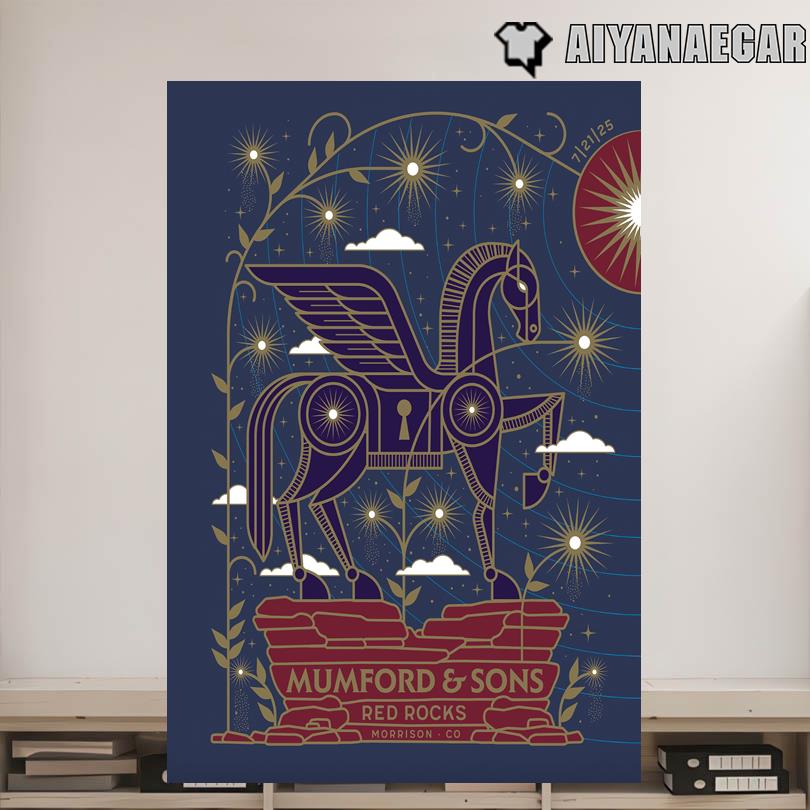 Mumford And Sons Live Tour Red Rocks Amphitheatre July 21 2025 Poster
