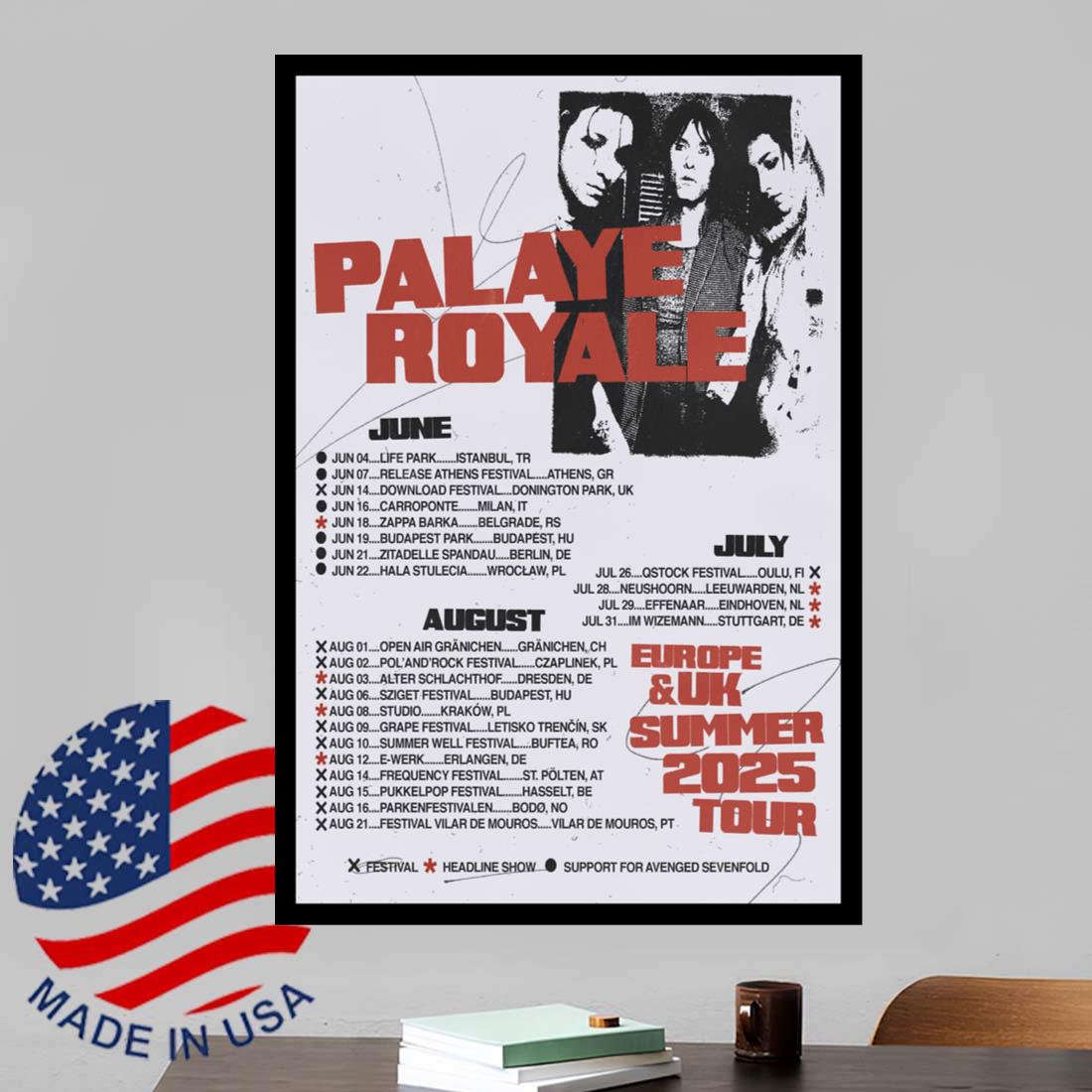 Palaye Royale 2025 Europe & UK Summer Tour Poster
