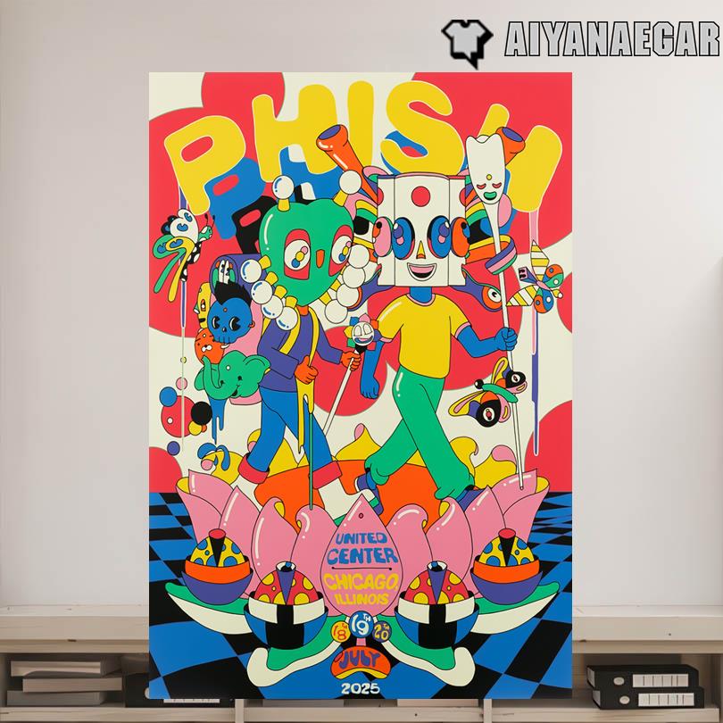 Phish Tour July 18 19 20 2025 United Center Chicago IL Poster