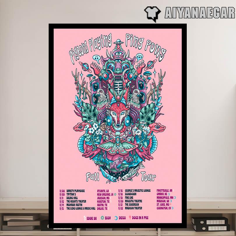 Pigeons Playing Ping Pong Fall Tour 2025 Poster