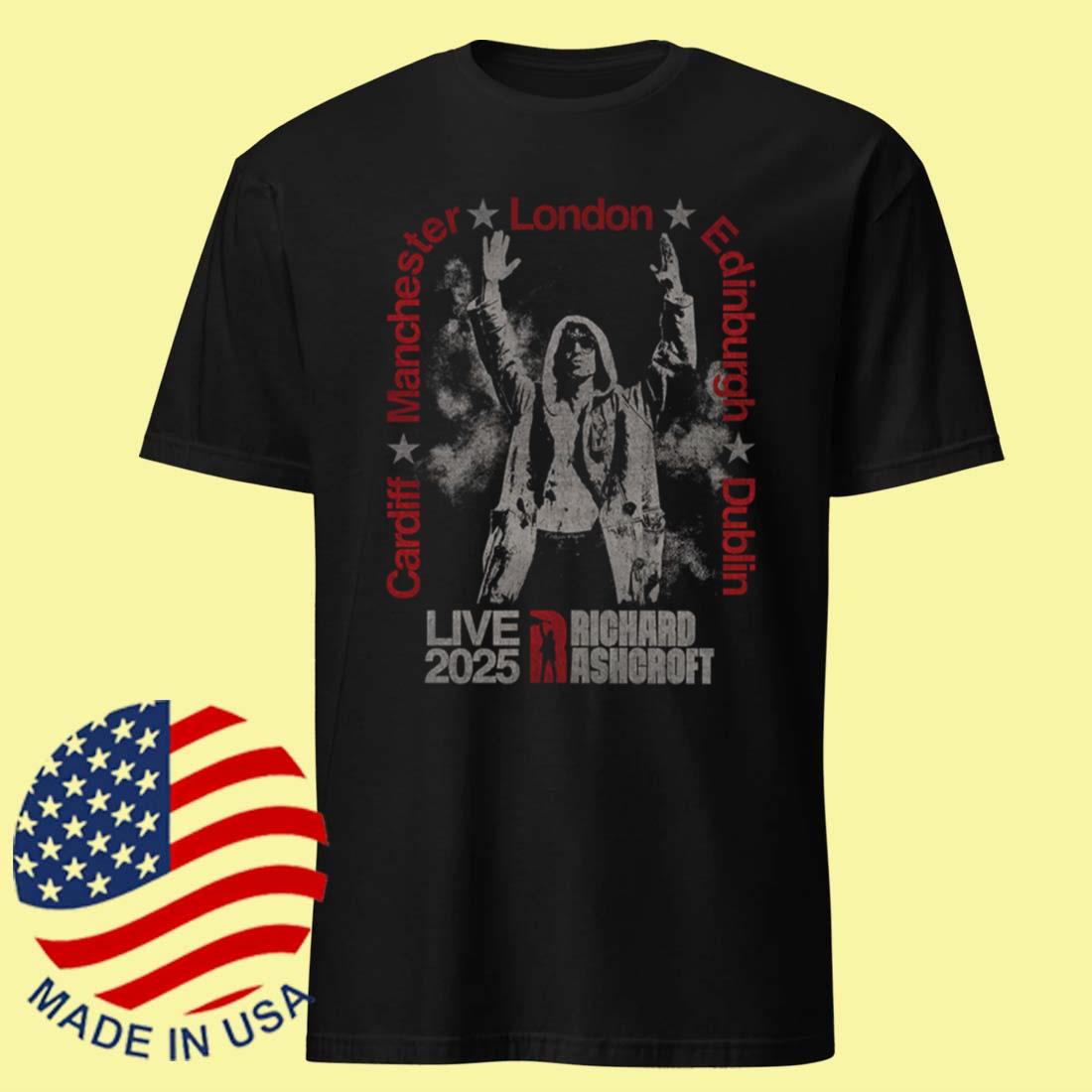 Richard Ashcroft RA Live 2025 Cities Tour T-Shirt