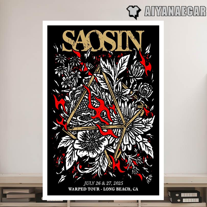 Saosin Warped Tour Concert Event Long Beach California 2025 Poster