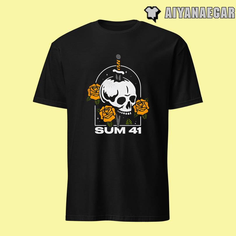 Sum 41 Band Apparel Skull And Roses T Shirt