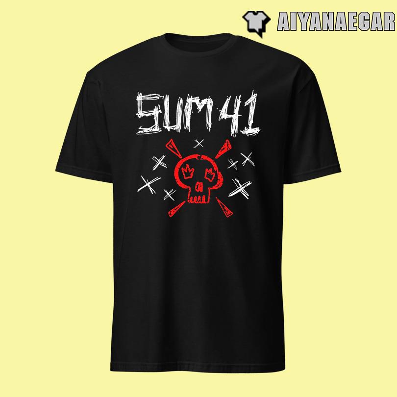 SUM 41 Sketch Logo Skull Tee - Black