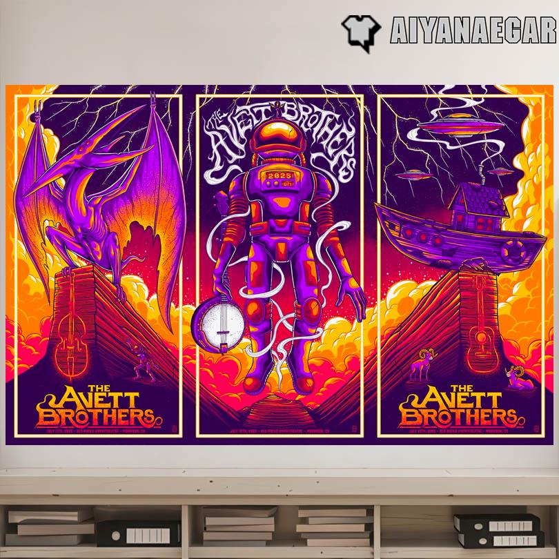 The Avett Brothers 2025 Poster – Red Rocks Morrison CO with Watchhouse
