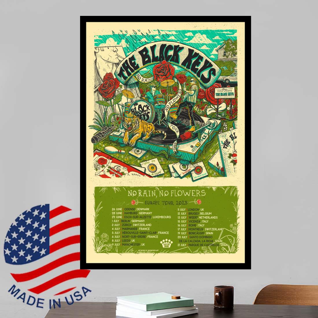 The Black Keys No Rain No Flower Erope Tour 2025 Poster
