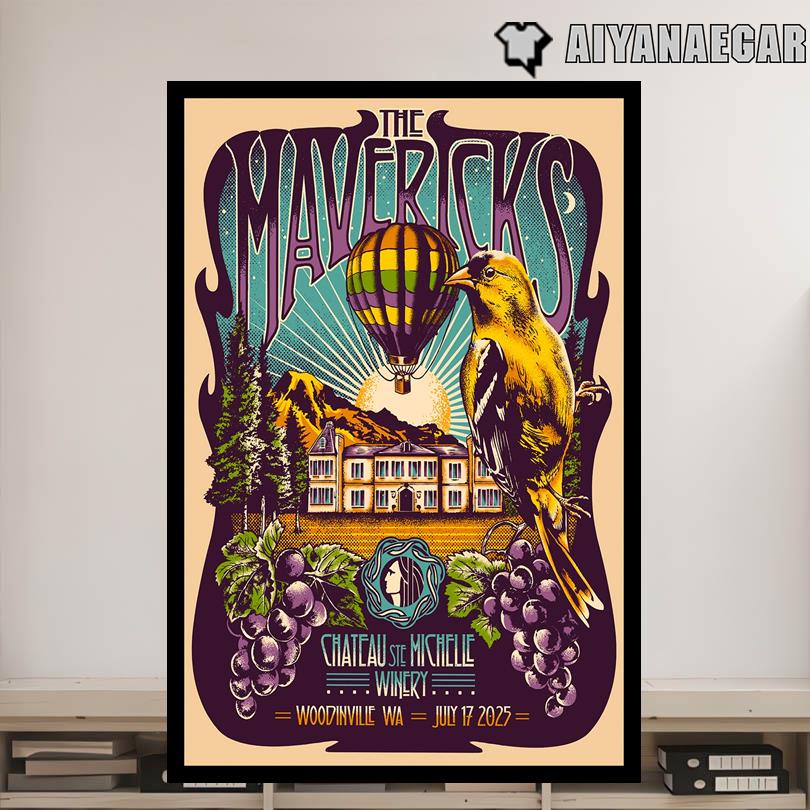 The Mavericks Tour Poster – Chateau Ste. Michelle Winery Concert July 17 2025