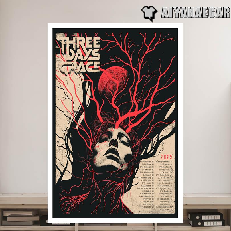Three Days Grace 2025 Tour Poster