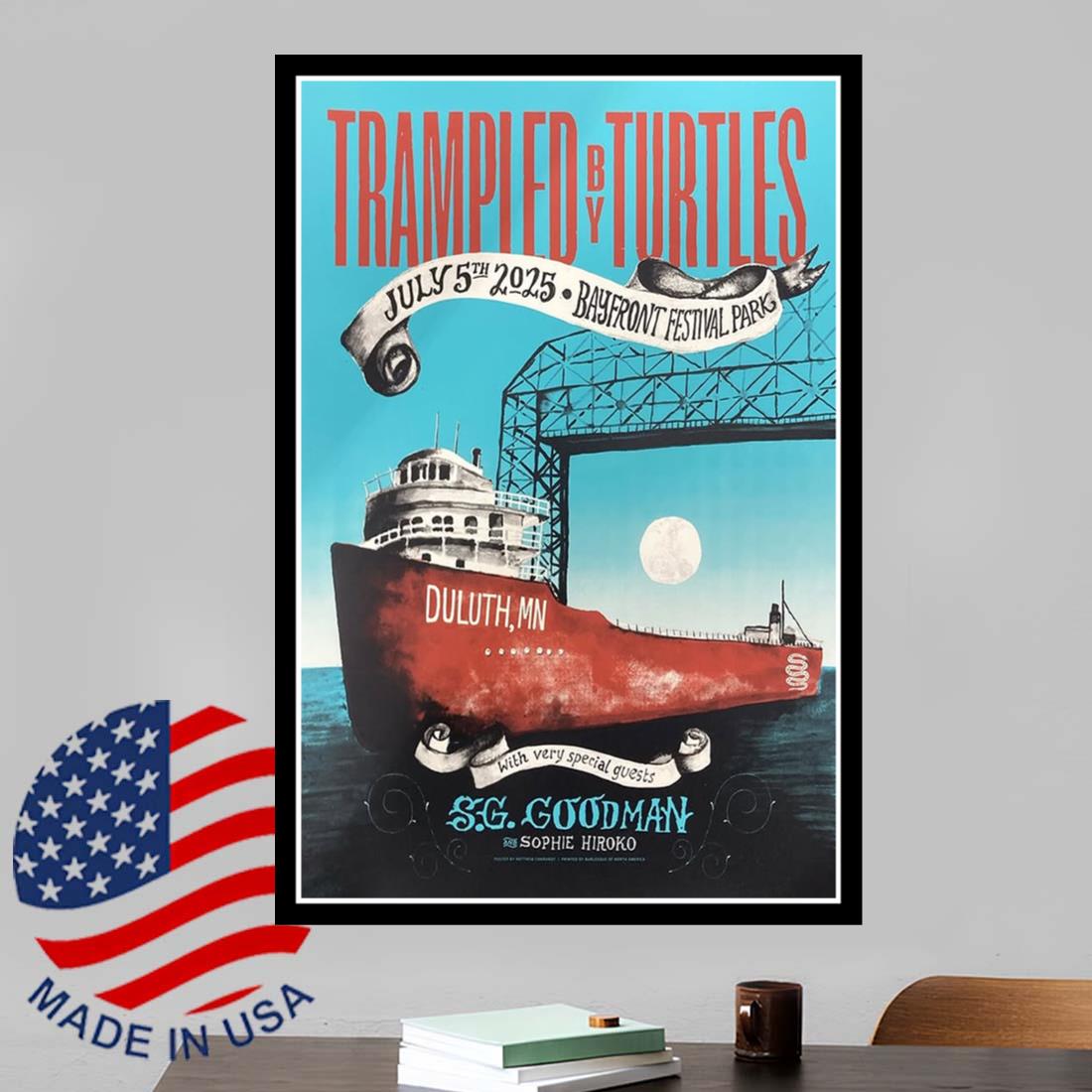 Trampled By Turtles At Bayfront Park Duluth, MN July 5 2025 Poster