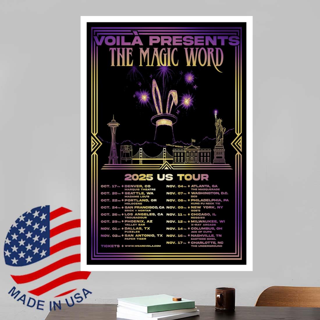 VOILA The Magic Word 2025 US Tour Poster