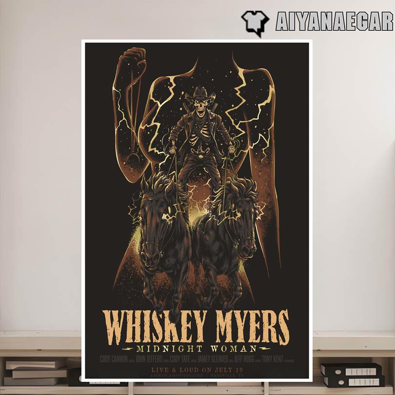 Whiskey Myers Concert Show Poster Nashville 2025 Ascend Amphitheater