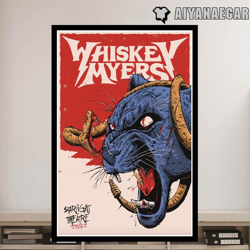 Whiskey Myers Poster – July 12 2025 Starlight Theatre, Kansas City MO
